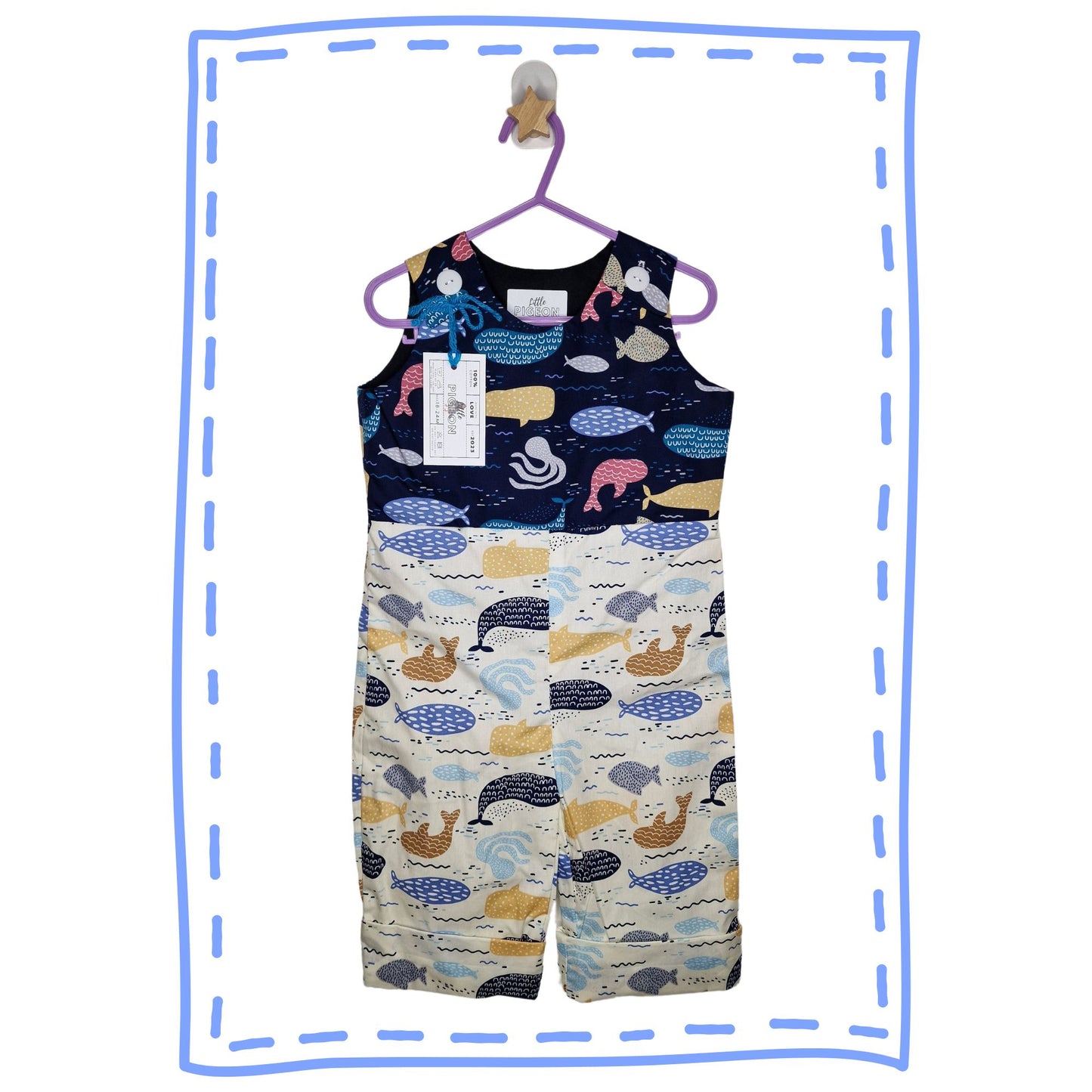 Navy & Cream Sealife Romper