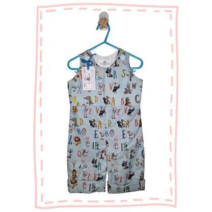 Light Blue Alphabet Romper