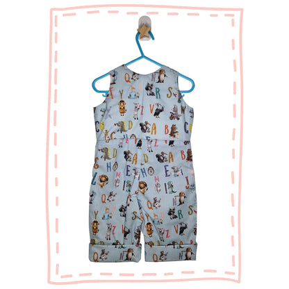Light Blue Alphabet Romper