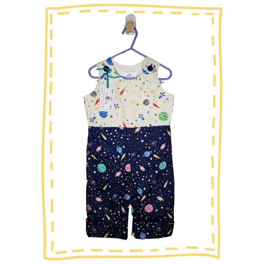 Cream & Navy Space Romper