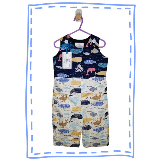Navy & Cream Sealife Romper