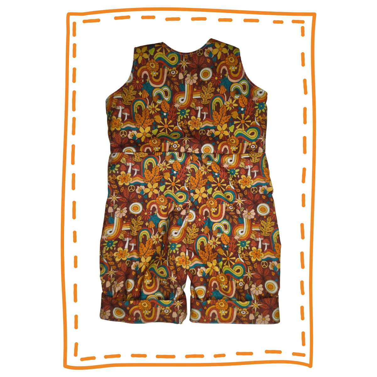 Baby cord retro romper