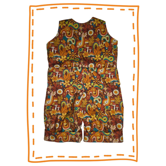 Baby cord retro romper
