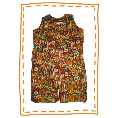 Baby cord retro romper
