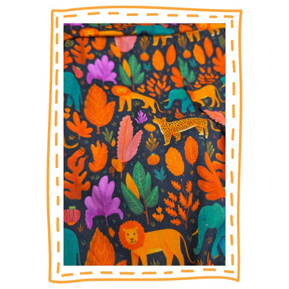 Lions and cheetahs and leaves romper